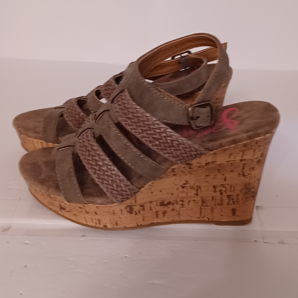 NWOT Women's JELLYPOP Wedge Sandals - Brown Size 7.5 Strappy